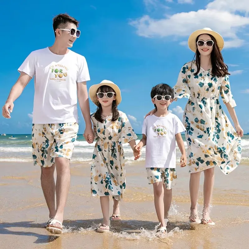 Plant Parent Clothing - รีสอร์ทครอบครัวเสื้อผ้าพ่อแม่และลูกชายหาดเสื้อผ้าแม่ลูกสาวเท่ากับชุดพ่อ Son T เสื้อ 2 ชิ้นชุดพี่ชายน้องสาว
