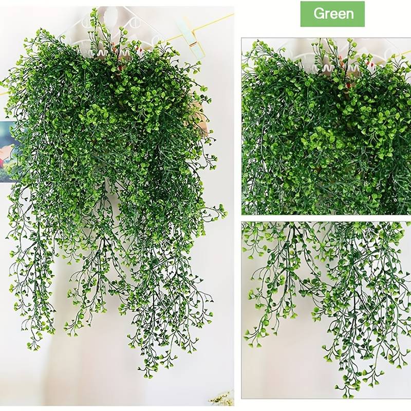 หญ้าเทียม2ชิ้นทำจากเถาไม้เลื้อ - String Of Pearls Plant บทวิจารณ์และราคา
